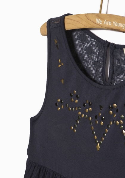 WAY by IKKS Full Summer tunic top bleu foncé